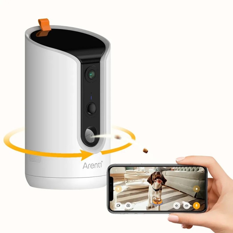 Petcam1T Kamera za priboljške za pse z dvopasovnim Wi-Fi-jem 2,4 in 5,8 GHz