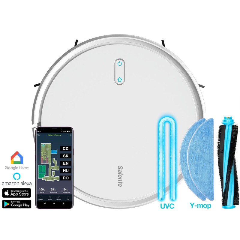 Salente G4, robotski sesalnik, brisanje in UVC sterilizacija, WiFi