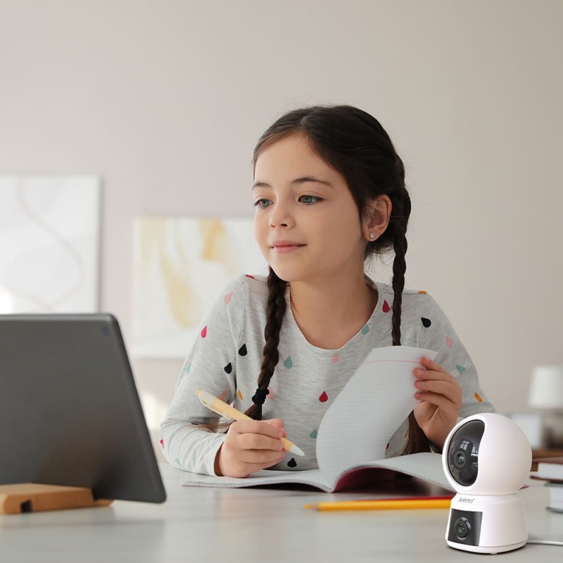 P3TT 3MP UHD Notranja kamera z dvema objektivoma, vrtenjem in nagibanjem, 2,4 GHz in 5 GHz, dvopasovna WiFi