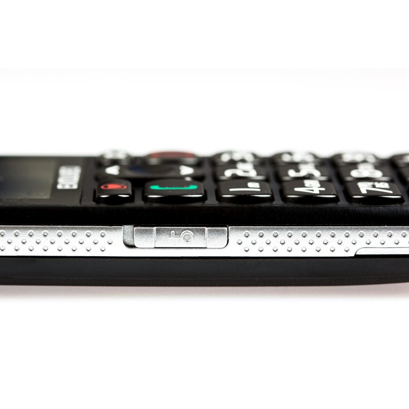 EasyPhone mobilni telefon za starejše s polnilnim stojalom (črn)