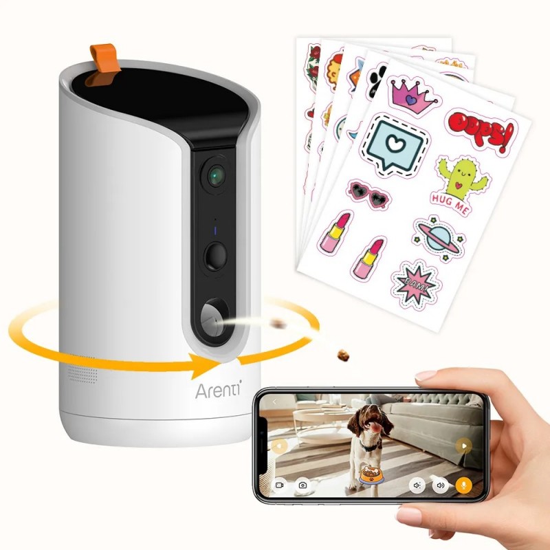 Petcam1T Kamera za priboljške za pse z dvopasovnim Wi-Fi-jem 2,4 in 5,8 GHz