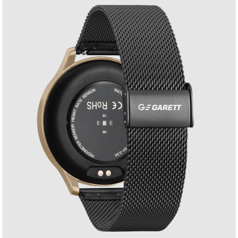 Pametna ura Garett CLASSY, črno-zlato jeklo