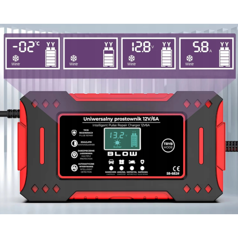 Univerzalni polnilec 12V/6A 58-682