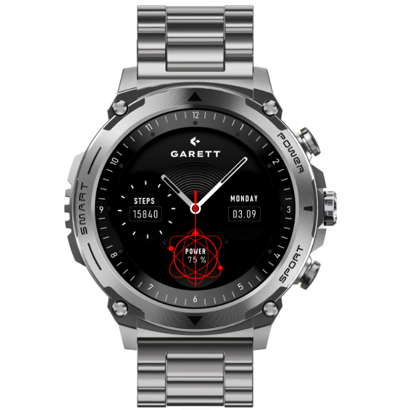 Pametna ura ATOM, srebrno jeklo