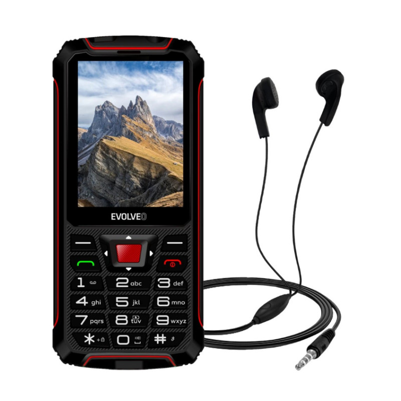 GSM aparat StrongPhone W4, črno rdeč