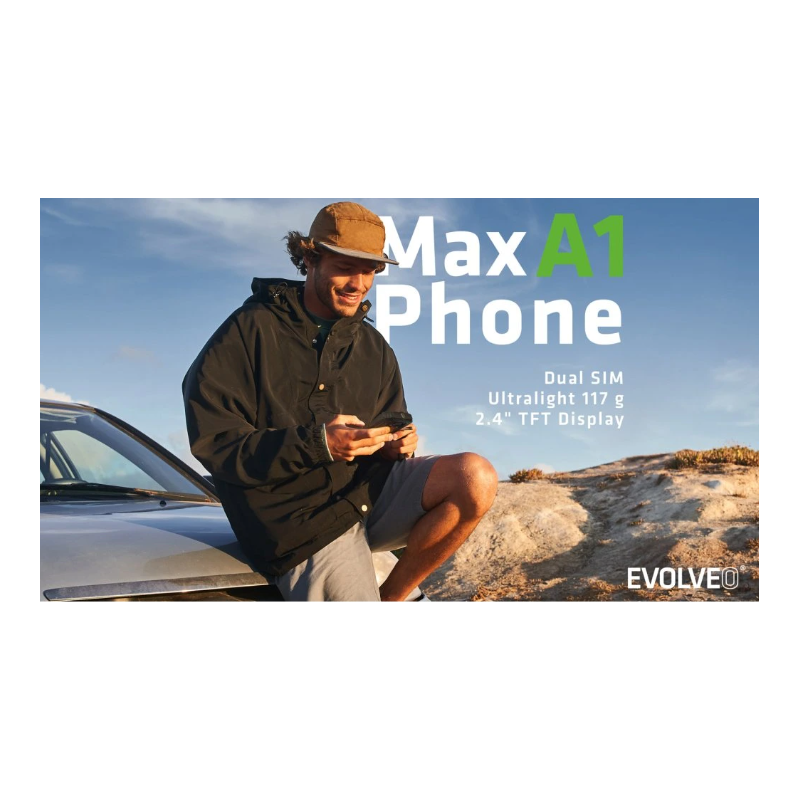 GSM aparat MaxPhone A1 Dual SIM - črne barve