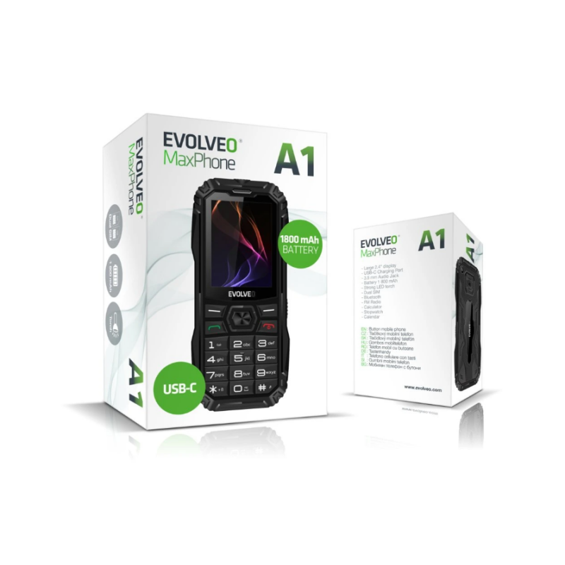 GSM aparat MaxPhone A1 Dual SIM - črne barve