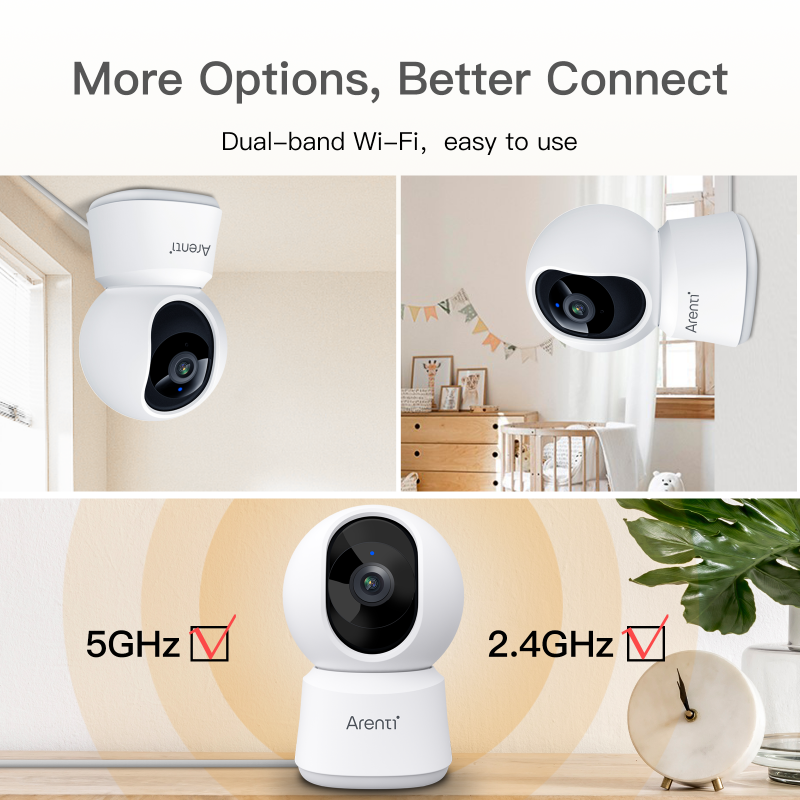 P2T nadzorna kamera, notranja,3MP UHD, varuška, Arenti