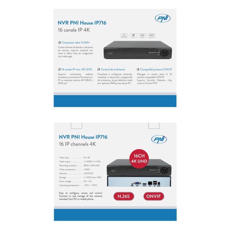 NVR PNI House IP716 videonadzorni paket