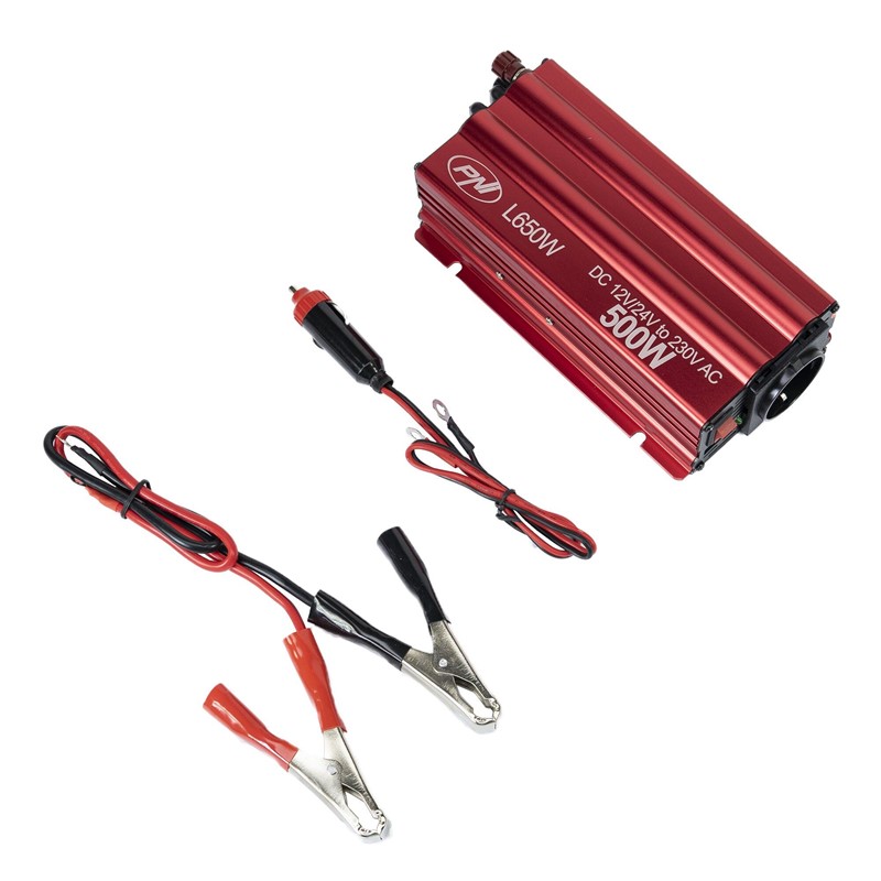 Napetostni inverter PNI L650W dvojni napajalnik 12V/24V, izhod 230V, 500W, modificiran sinus,