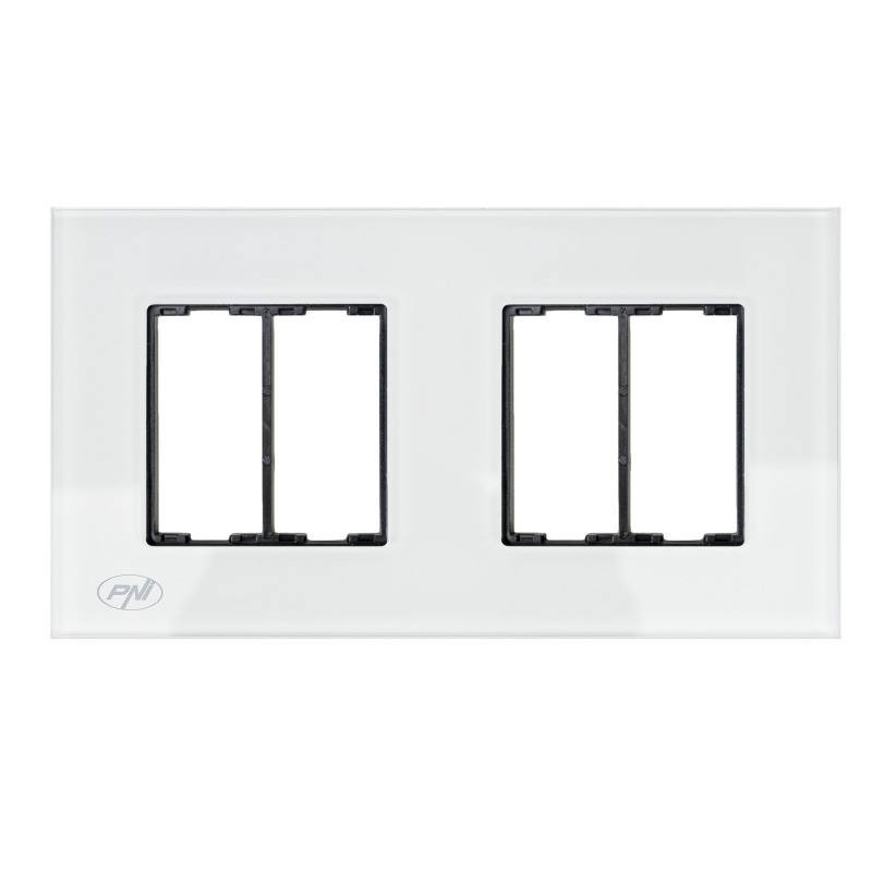 Dvojni stekleni okvir RM202W za vtičnice