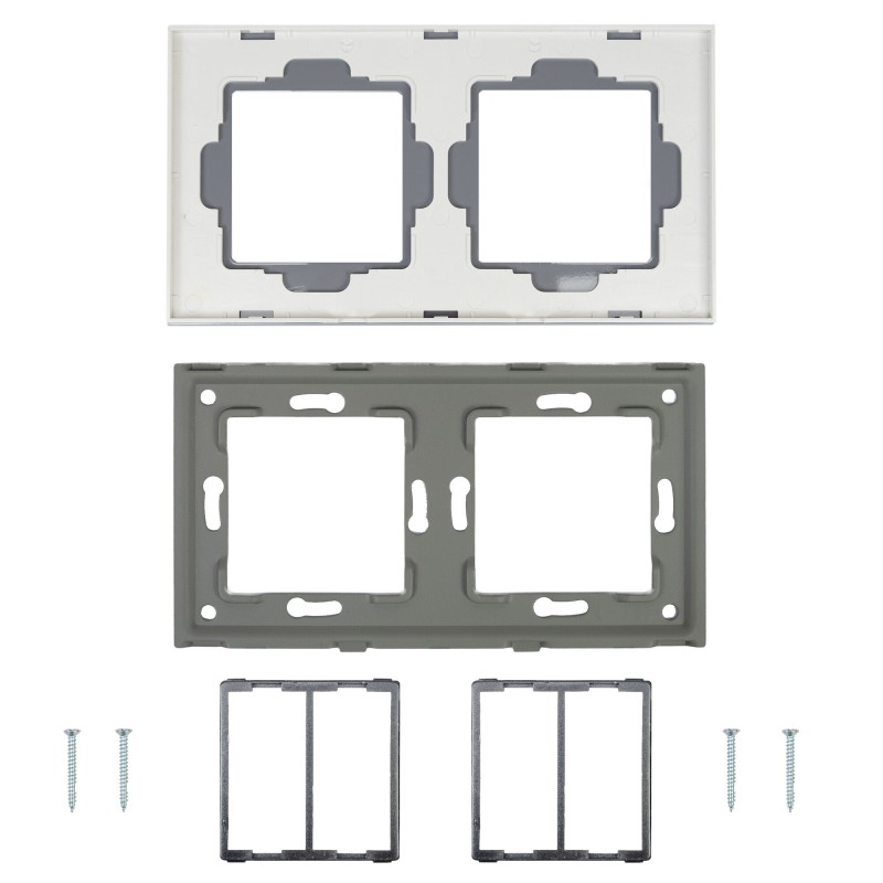 Dvojni stekleni okvir RM202W za vtičnice