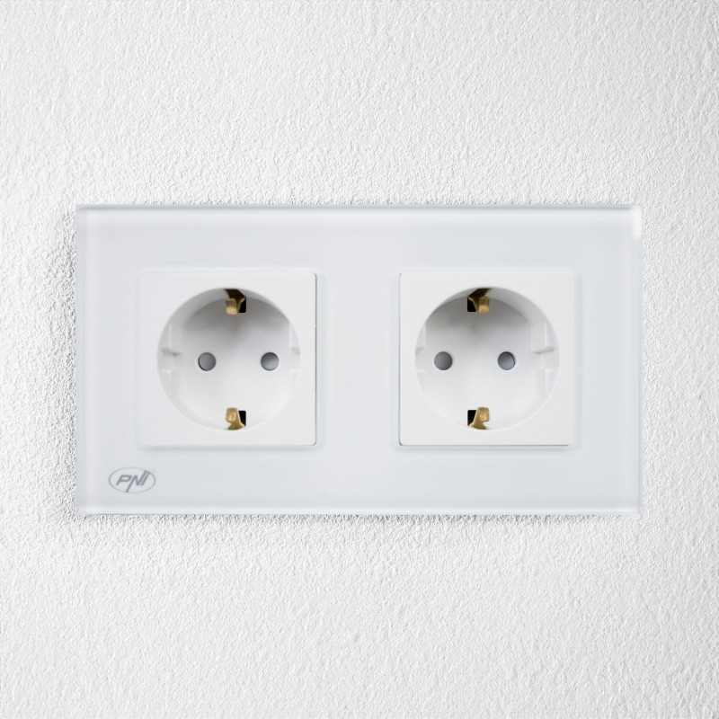 Dvojni stekleni okvir RM202W za vtičnice