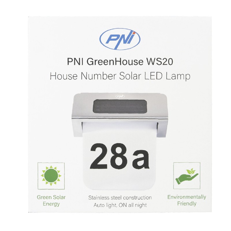 Solarna svetilka z hišno številko WS20