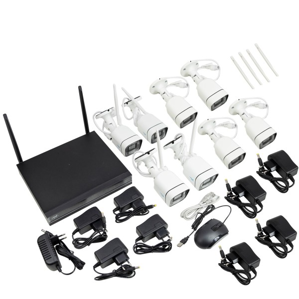 PNI House WiFi660 NVR Video Surveillance KIT paket 8 kanalov in 8 brezžičnih zunanjih kamer 3MP, P2P, IP66 + 1TB disk