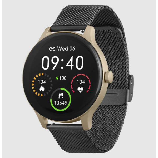 Pametna ura Garett CLASSY, črno-zlato jeklo