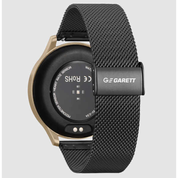 Pametna ura Garett CLASSY, črno-zlato jeklo