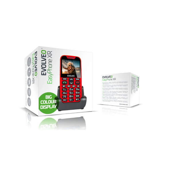 GSM aparat EasyPhone XR, rdeče barve + polnilec