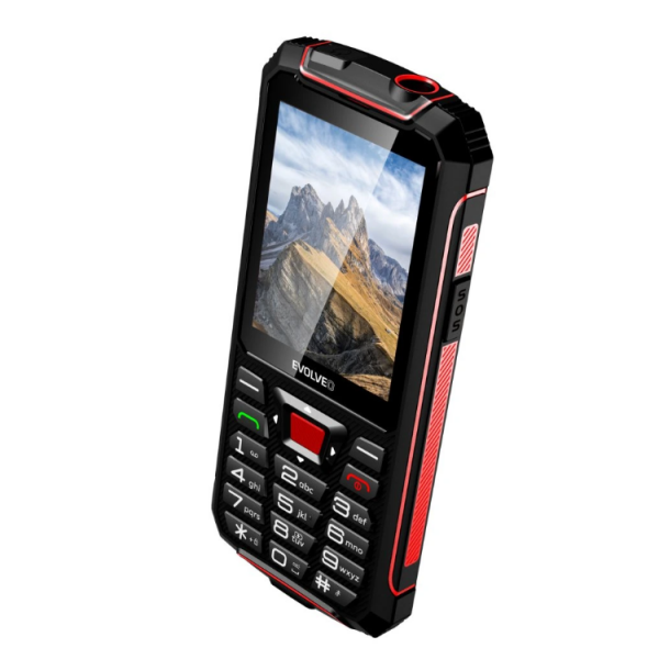 GSM aparat StrongPhone W4, črno rdeč