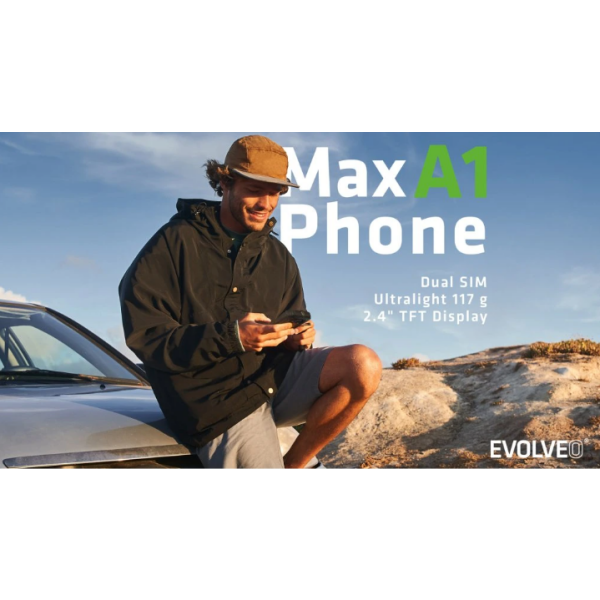 GSM aparat MaxPhone A1 Dual SIM - črne barve