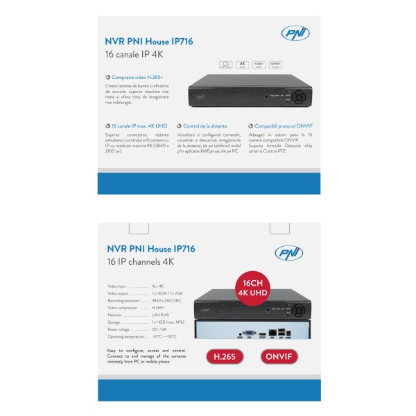 NVR PNI House IP716 videonadzorni paket