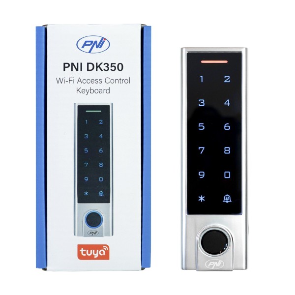 DK350  Tipkovnica za kontrolo dostopa WiFi, prstni odtis, PIN, RFID kartica, IP66, aplikacija