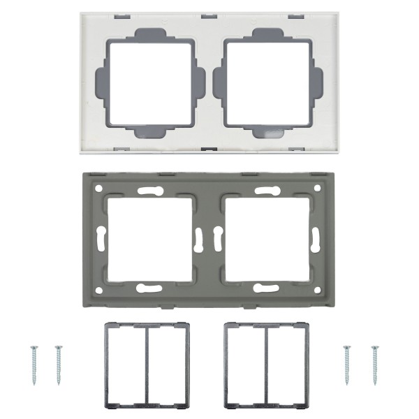 Dvojni stekleni okvir RM202W za vtičnice
