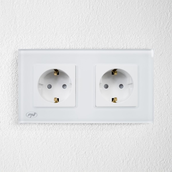 Dvojni stekleni okvir RM202W za vtičnice