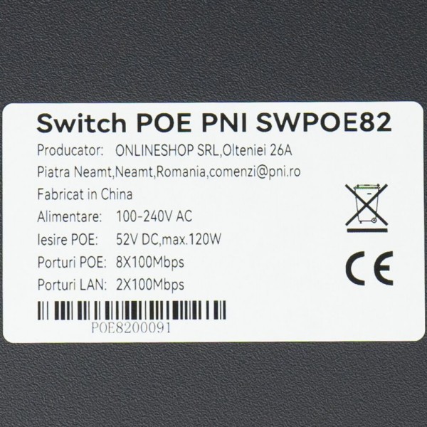 PNI Stikalo POE SWPOE82 8port