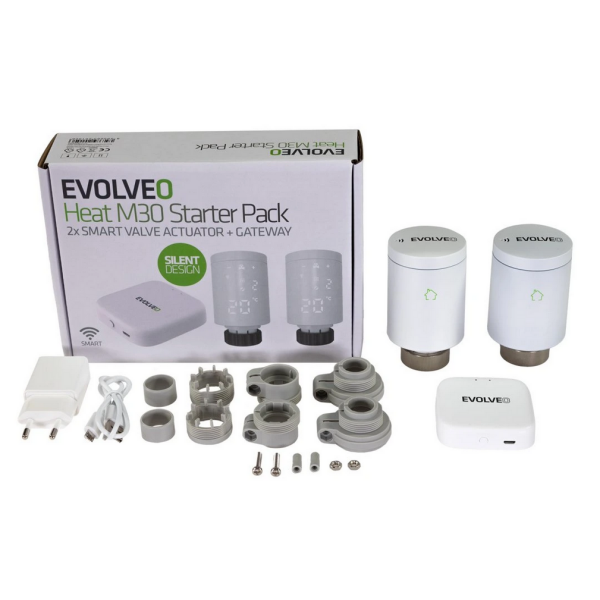  EVOLVEO Heat M30v2 2× pametna termostatska radiatorska ventila in prehod 