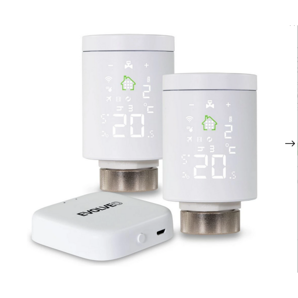  EVOLVEO Heat M30v2 2× pametna termostatska radiatorska ventila in prehod 