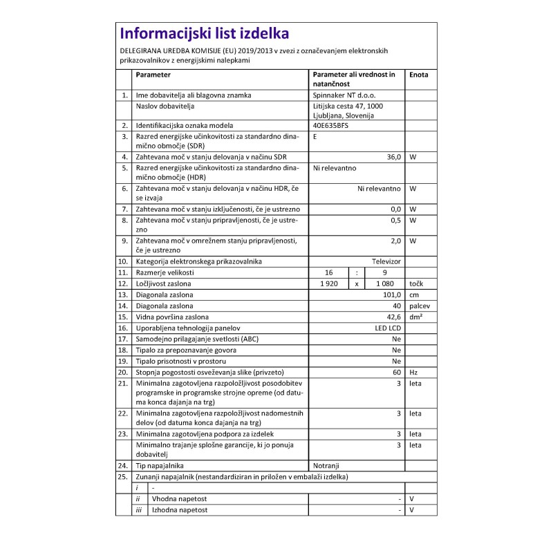 LED TV Tesla 40E635BFS LED televizor, Android TV