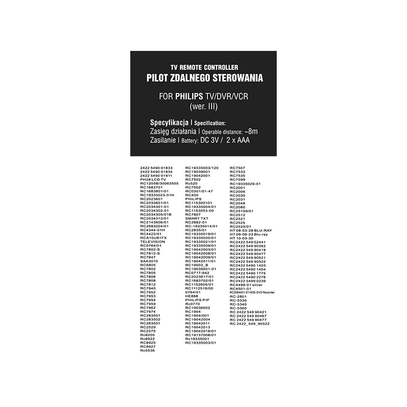 Daljinski upravljalnik LCD PHILIPS III BLISTER