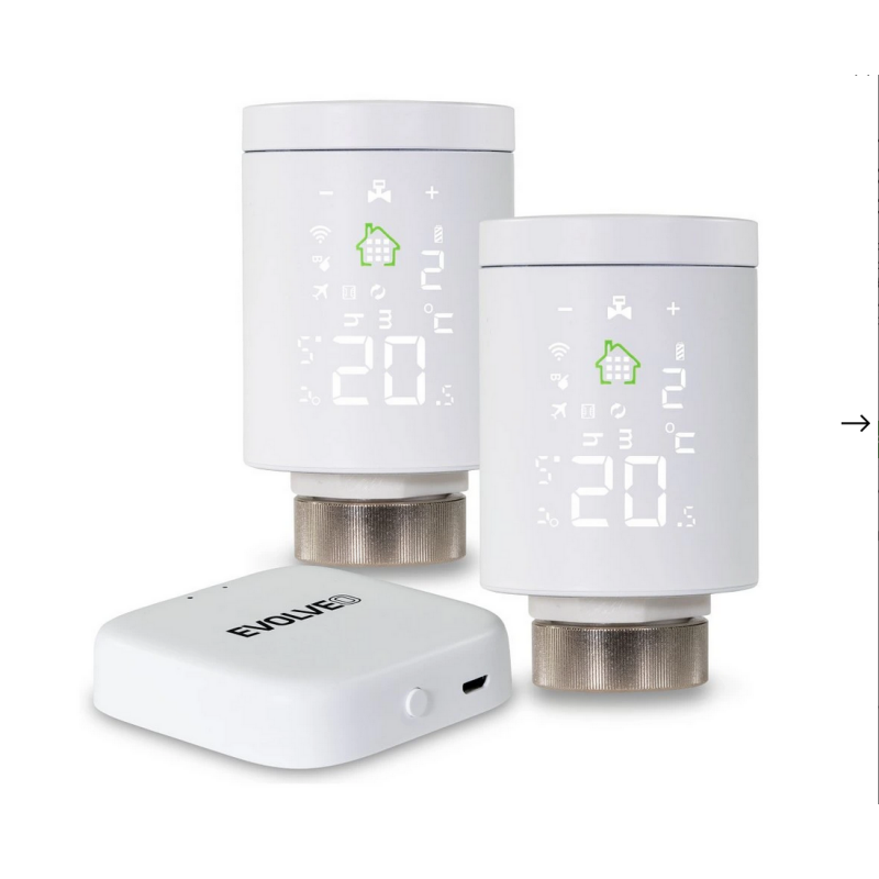  EVOLVEO Heat M30v2 2× pametna termostatska radiatorska ventila in prehod 