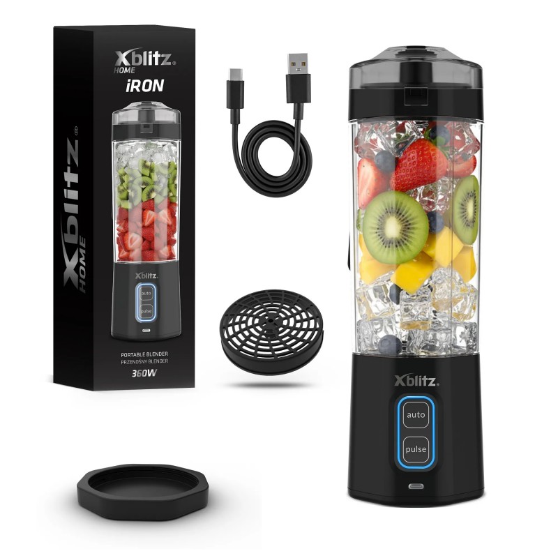 Iron Brezžični mešalnik 360 W, 700 ml, drobljenje ledu, USB polnjenje