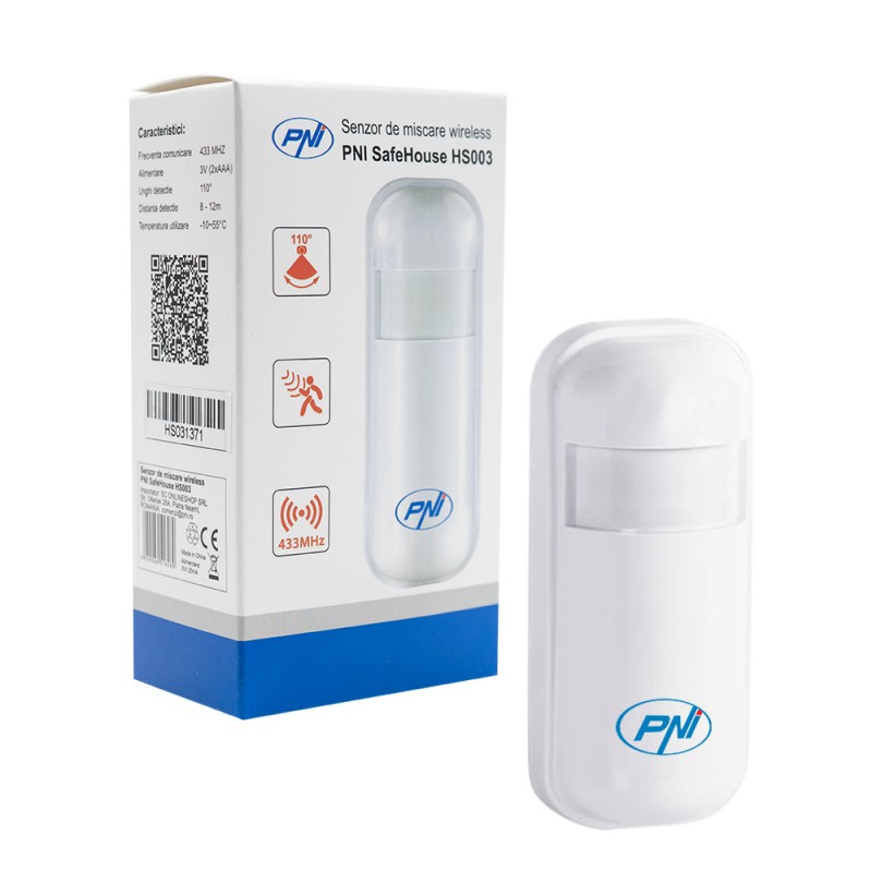PIR senzor gibanja SafeHouse HS003 brezžični za brezžične alarmne sisteme za HS600,HS650,PG600