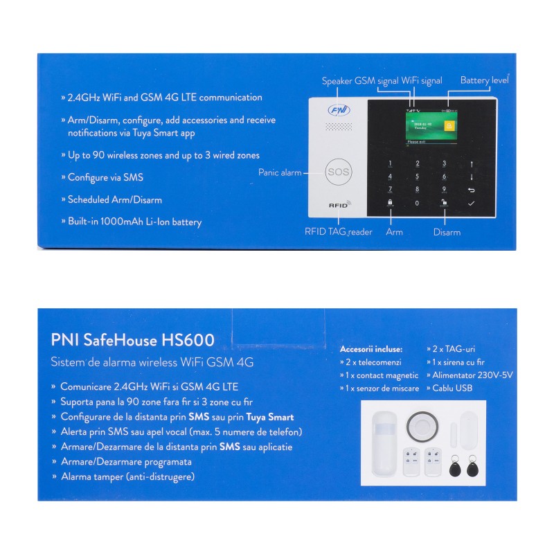 SafeHouse HS600 Wifi, GSM, 4G brezžični alarmni sistem, Tuya