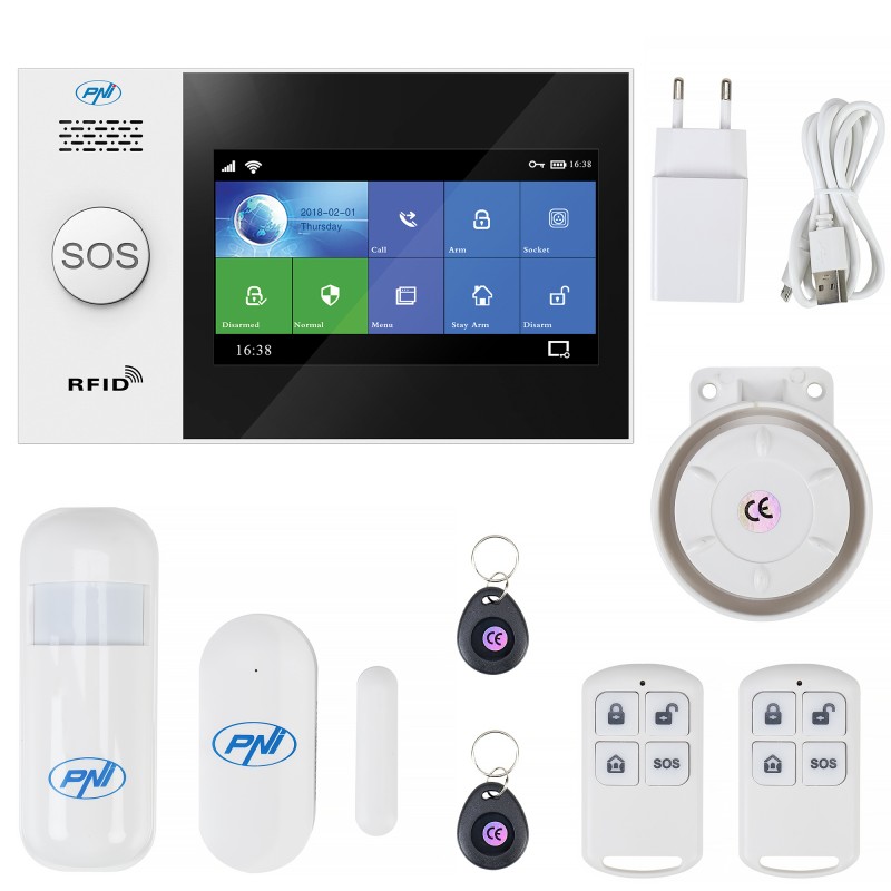 SafeHouse HS650 Wifi, GSM 4G brezžični alarmni sistem, z zaslonom na dotik