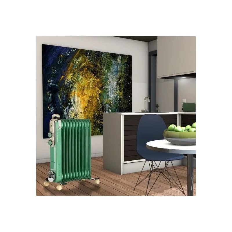 Ariete Oljni reberni radiator 11 Vintage 839, zelen.