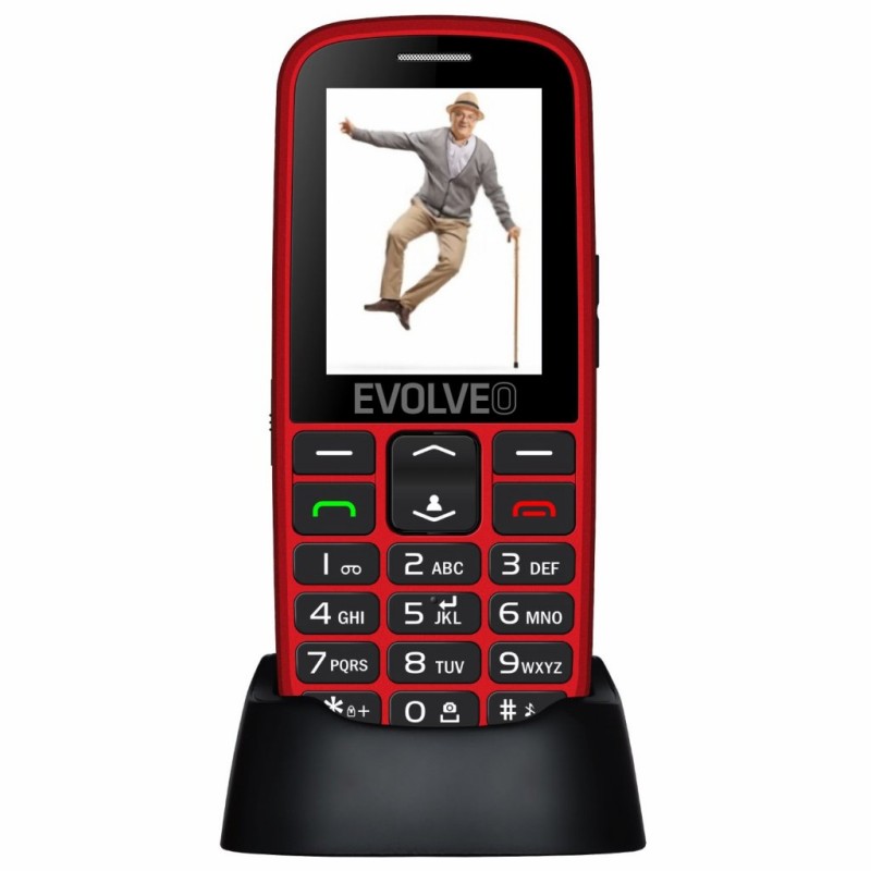  GSM aparat EasyPhone EG klasični mobilni telefon GPS Rdeč