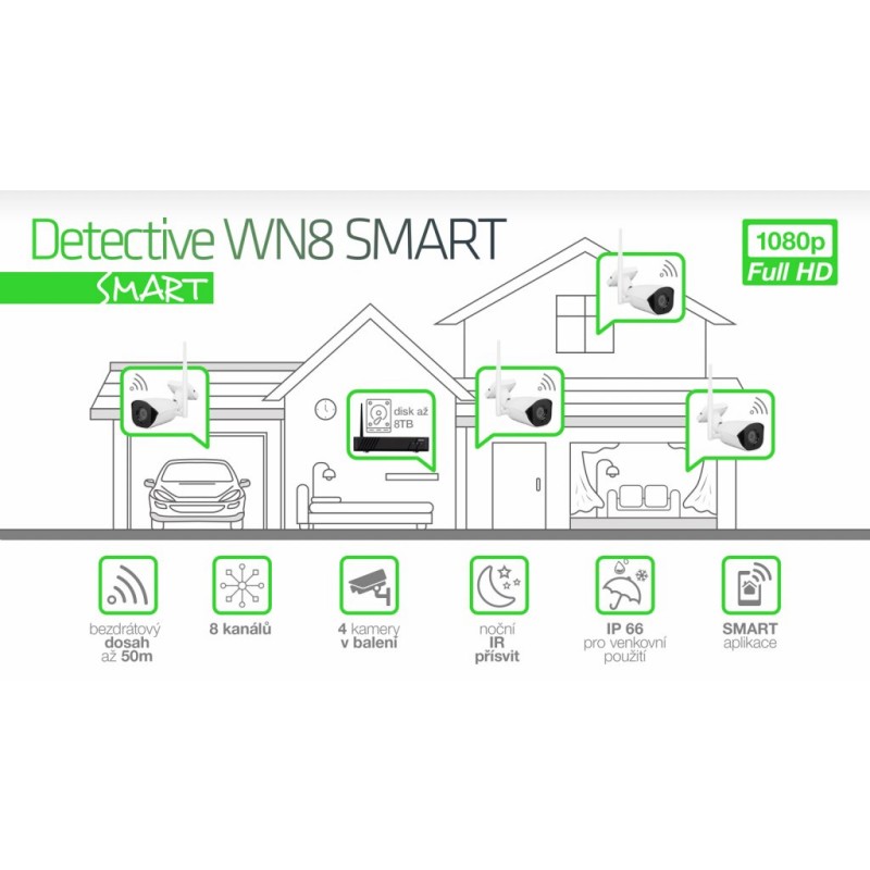 Evolveo Videonadzorni sistem Detective WN8 SMART