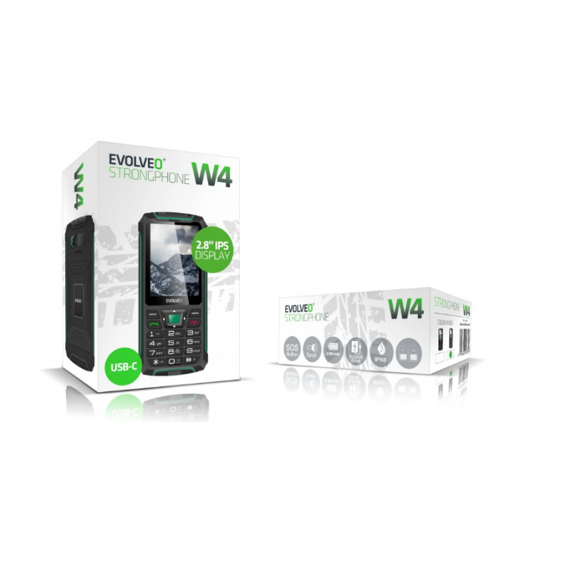 Evolveo GSM aparat StrongPhone W4  črno zelen