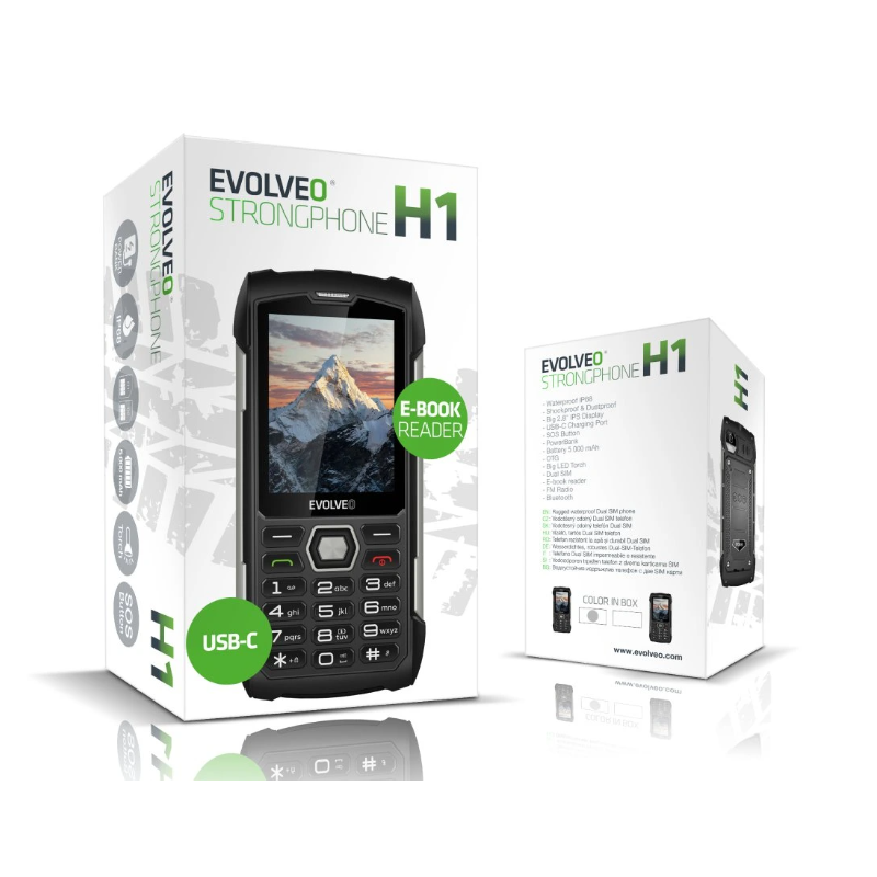GSM aparat StrongPhone H1 Črno/Siv