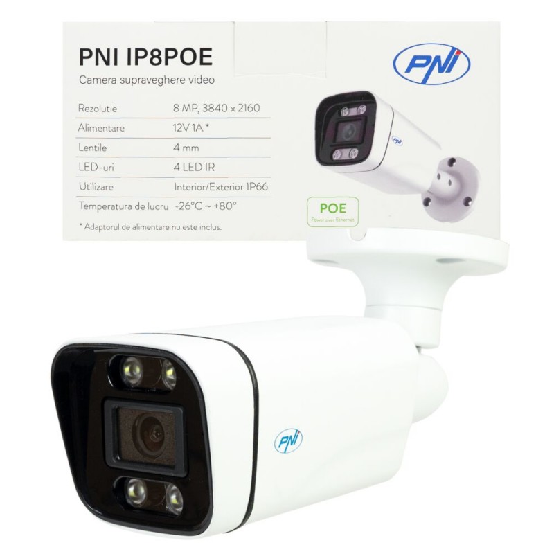 PNI IP kamera IP8POE 8MP