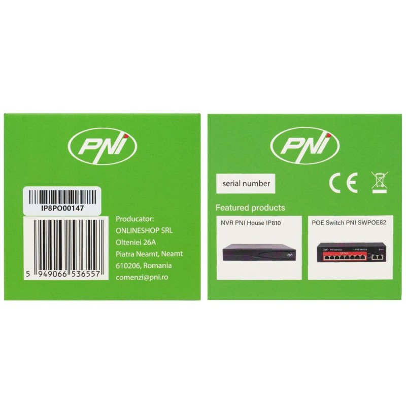 PNI IP kamera IP8POE 8MP