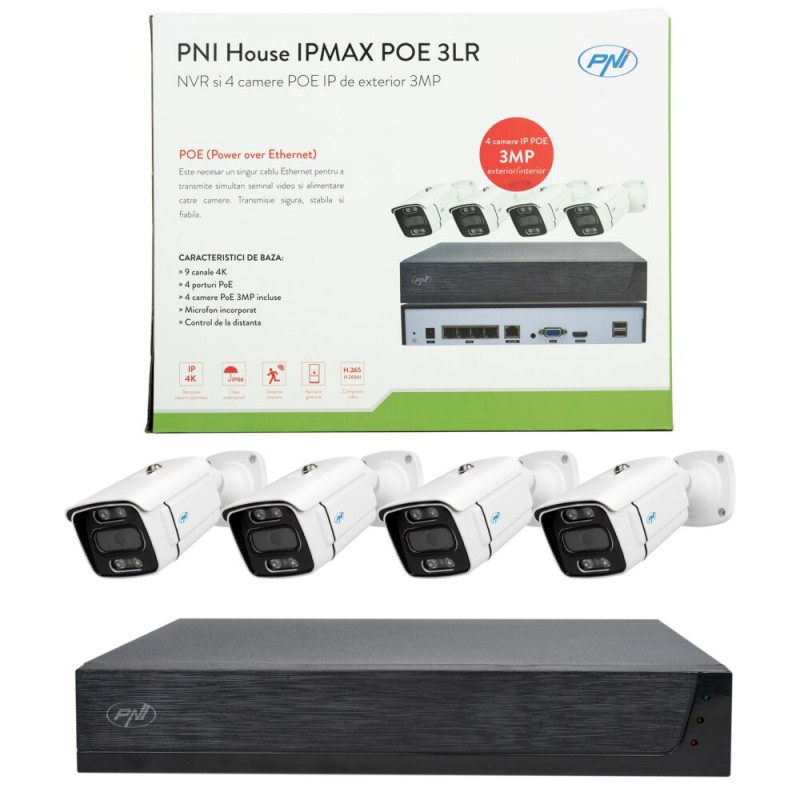 IPMAX3 POE3, video nadzor,4xPOE, ONVIF in 4 kamere z IP 3MP