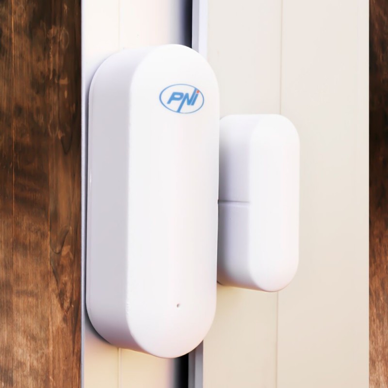 Safe House PG07 inteligentni magnetni kontakt za nadzor vrat in oken prek interneta, aplikacija Tuya, samostojen ali povezan z alarmnim sistemom PNI PG600, PNI HS650 in HS600