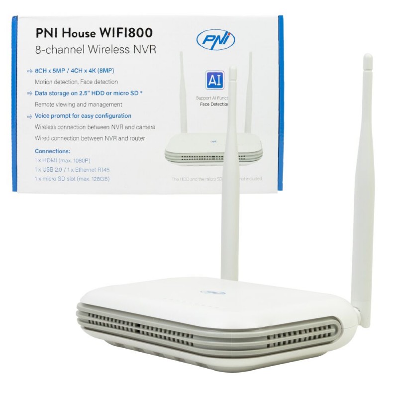 PNI WIFI800 Brezžični 8-kanalni NVR snemalnik