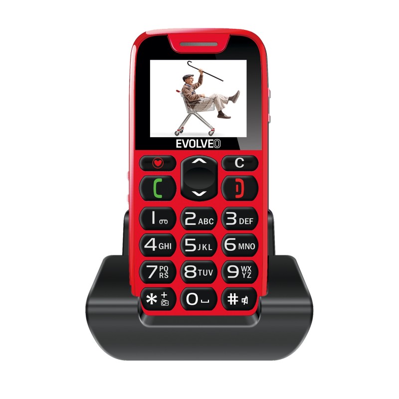 Evolveo GSM aparat EasyPhone Rdeč klasični mobilni telefon