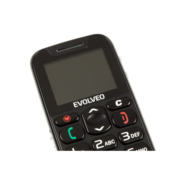 EasyPhone mobilni telefon za starejše s polnilnim stojalom (črn)